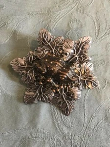 Stephen Dweck Vintage Neiman Marcus Copper FROG Silver Leaves Clip Brooch.  - Picture 1 of 2
