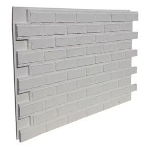 43.5 In. X 24 In. Polyurethane Interlocking Siding Panel in Coconut White - Picture 1 of 12