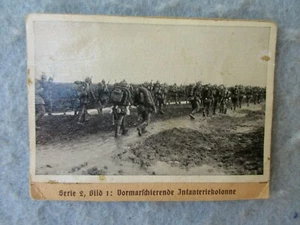 WWI German Army Cigarette Card Photo Soldiers in Pickelhaubes Field Uniforms WW1 - Picture 1 of 4