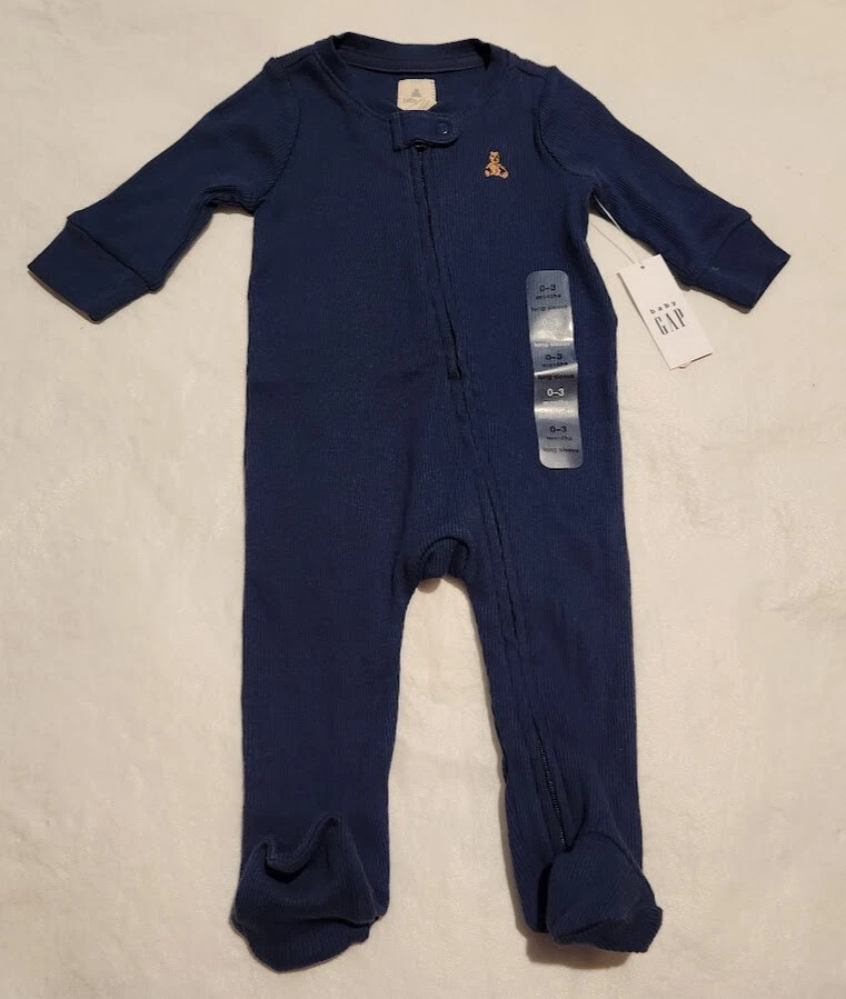 Nuevo con etiquetas Baby Gap Boys azul acanalado tejido con patas para dormir 1 pieza Foto 1 de 1