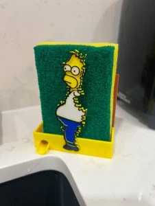 Homer Simpson Sponge Holder - The Simpsons Bush Meme - Funny Kitchen Decor - Picture 1 of 5