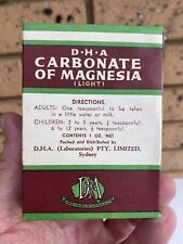 D.H.A carbonate of magnesia 1 oz net new old stock advertising