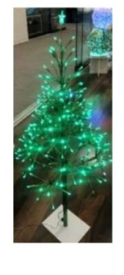 42" GREEN LIGHTED LED WIRE TREE Blinking with STAR Christmas NEW SD94761 - Image 1 of 4