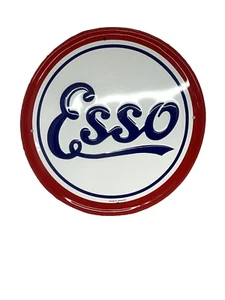 Insegna Tonda Esso Gas Oil Benzina - Riproduzione 11,5" - Foto 1 di 3