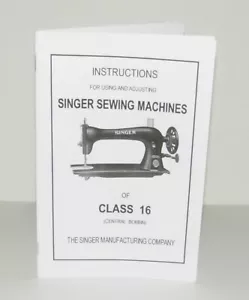 Máquina de coser Singer Clase 16 reproducción manual de instrucción y ajuste - Imagen 1 de 12