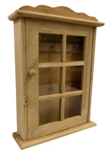 PORTACHIAVI ARMADIETTO LEGNO BALSA DA PARETE DECOUPAGE 8 GANCI CM 28X21X6 - Picture 1 of 3