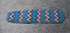 Antiker bestickter Halsschmuck Krawatte Plains Indian Beaded Tie - Greasy Blue