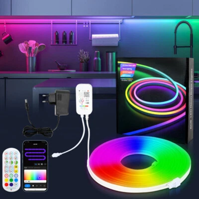 2-10M Neon LED Streifen RGBIC Wasserdicht Außen Deko Flex Schlauch Strip Leiste - Bild 1 von 4