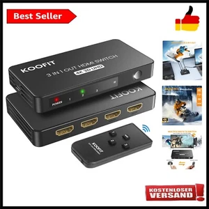 HDMI Switch HDMI Splitter, Automatisch 4K HDMI Switch 3 in 1 Out, HDMI Umscha... - Bild 1 von 9