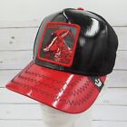 Goorin Bros Trucker Hat GOAT Farm Animal Black Red Patent Leather Snapback Cap
