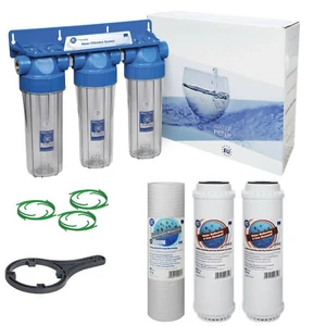 "Aquafilter 3 Stufen 10"" Wasserreiniger Enthärtungsfilter Kit 1/2"" - Bild 1 von 6