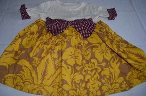 Persnickety Girls Fall Size 6 Tunic Top with Bow Made In USA Floral Gold Brown - Picture 1 of 8