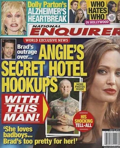 National Enquirer Magazine July 9 2012 Angelina Jolie Dolly Parton Who Hates Who - Picture 1 of 2