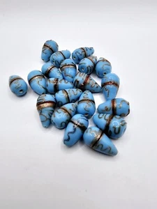 Lot of 20 Vintage Venetian Lampwork Beads Lt Blue Gold - Picture 1 of 2
