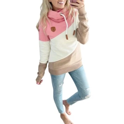 Sudadera con Capucha Wanakome Selene Color Block Rosa Crema Tostado Talla M Foto 1 de 4