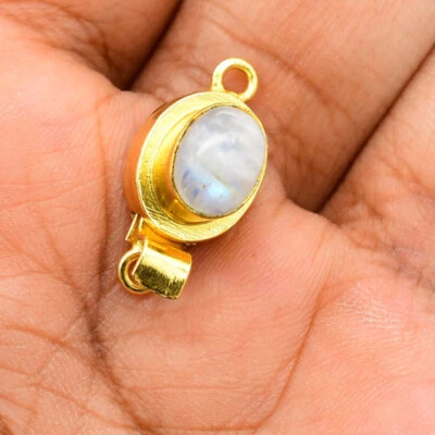 1 Pc Moonstone Box Clasp One Strand 18k Gold Plated - Image 1 of 3