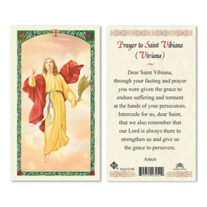 Saint Vibiana (Viviana) - Prayer to St. Vibiana - Paperstock Holy Card 574ENL - Picture 1 of 1