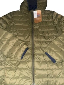 Gap Kids XL SIZE 12 Puffer Jacket Olive Green Lightweight Hood New With Tags - Picture 1 of 12
