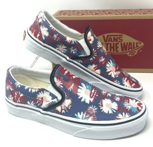 Zapatos sin cordones VANS para mujer tallas clásicas crew florales azules parte superior baja VN0A4BV31JA - Imagen 1 de 11