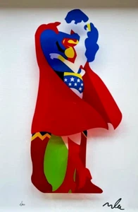 MARCO LODOLA - SUPER KISS 50x35 Sericollage auf PLEXIGLAS Wonder Woman Superman - Bild 1 von 3