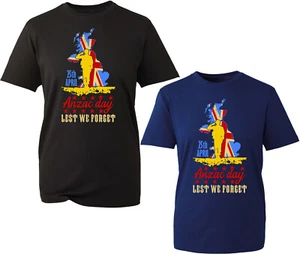 Anzac Day Lest We Forget T-shirt British Veterans Remembrance Day Unisex Tee Top - Picture 1 of 2