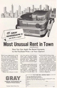 1956 Gray Audograph V: Most Unusual Rent in Town Vintage Print Ad - Picture 1 of 1
