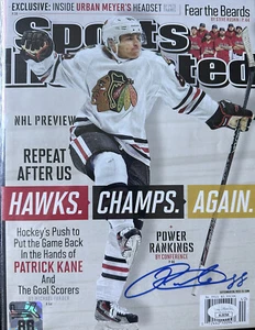 Patrick Kane  SIGNED AUTOGRAPHED JSA SPORTS ILLUSTRATED 9/30/13 NO LABEL - Picture 1 of 3
