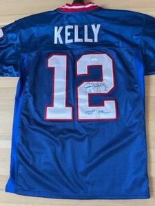 Jim Kelly Bills Signed With HOF 02 inscription M&N 1990 Jersey-JSA - Picture 1 of 3