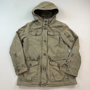 Giacca Levis donna media verde oliva esercito militare lavoro cappuccio giacca anorak - Foto 1 di 17