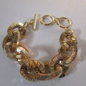 NUEVO CON ETIQUETAS Banana Republic Oro Brillo Glamour Eslabón Grueso Palanca Pulsera Nuevo con Etiquetas 48 - Imagen 1 de 5