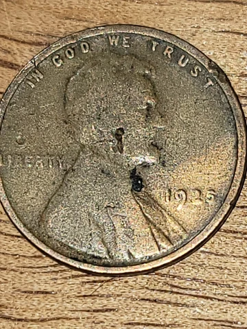 1925- P U.S. Lincoln Wheat Penny Lamination, Grease Peel Error L-21 Cover
