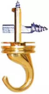 Hillman Fasteners 122416 Brass Swivel Ceiling Driller Hook - Picture 1 of 1