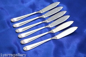JUEGO DE 6 cuchillos de pescado Christofle BERAIN MAROT Coquille Shell plateados 7 3/4" - Imagen 1 de 11