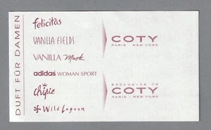 Carte publicitaire - advertising card - parfums Coty recto verso - Foto 1 di 2