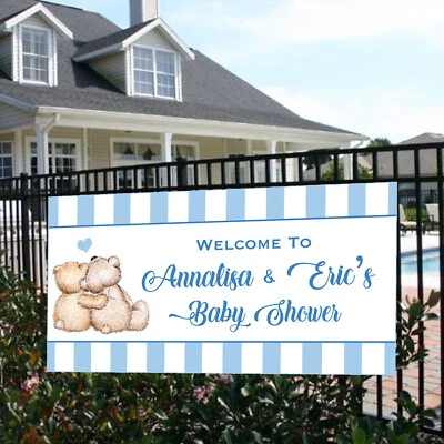 Oso de peluche Baby Shower pancarta de fiesta personalizada, es una decoración de baby shower para niños Foto 1 de 3