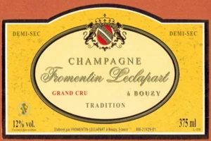 Etiquette champagne demi-sec"Grand cru(375ml)/Leclapart.Bouzy(51)R.328 - Imagen 1 de 1