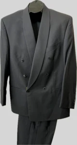 Herren DB Anzug Schalkragen 100% Wolle Gr.42L Col. Schwarz Made In Italy Art.1770 - Bild 1 von 11