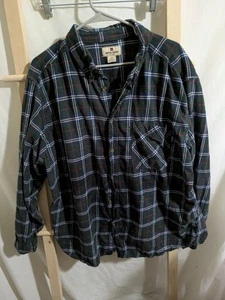 Herren XXL Woolrich dunkelgrün tonal kariert Langarm Button Down Hemd GUC - Bild 1 von 5
