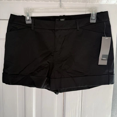 NEW Mossimo Size 10 Women’s Stretch Black Cotton Shorts Belted Pocket NWT Target - Image 1 of 4