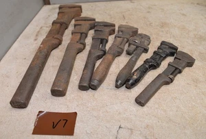7 perfect handle wrench 8" - 21" vintage  Coes & more collectible tool lot V7 - Picture 1 of 9