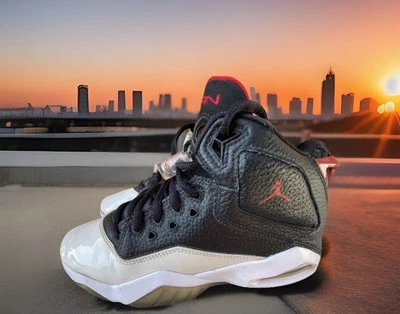 🔥 Nike • Air Jordan B Loyal Negro Rojo Universitario Blanco CK1425-016 • Talla Juvenil 4Y Foto 1 de 4