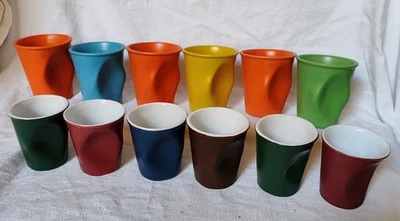 12 Tasses Revol Gobelets Froissés / 6 Grandes & 6 Expresso - Photo 1/4