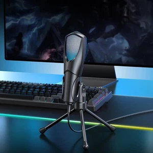 2025 USB Professional Microphone Condenser Mic RGB PC Karaoke Gaming Live Stream - Picture 1 of 10