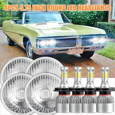 4pcs for buick Electra LeSabre Skylark 5.75" LED Headlights Hi-Lo 6500K White - Image 1 of 4