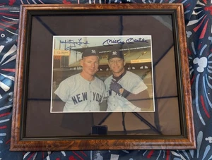 New York Yankees Mickey Mantle Whitey Ford Autographed Photo Framed - Picture 1 of 6