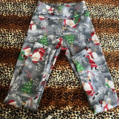 No Boundaries Comfy Santa Christmas Tree Leggings Pants Sleepwear! (S 3-5) - Image 1 of 4