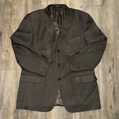 Abrigo deportivo de lana de cachemir Versini para hombre 46R gris verdoso a cuadros Blazer Traje Chaqueta Foto 1 de 4