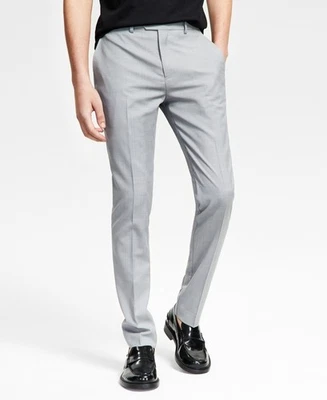 Pantalones de vestir Bar Iii para hombre ajustados 30/32 gris claro liso Foto 1 de 2