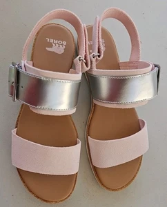 Sorel Ella III Women's Slingback Flat Sandal White/Pink/Silver Size 8 New In Box - Picture 1 of 6
