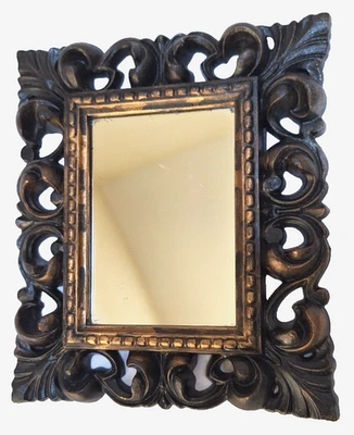 Vintage Ornate Gold Mirror Small Victorian Style Wall Decor Made in USA - Image 1 of 4